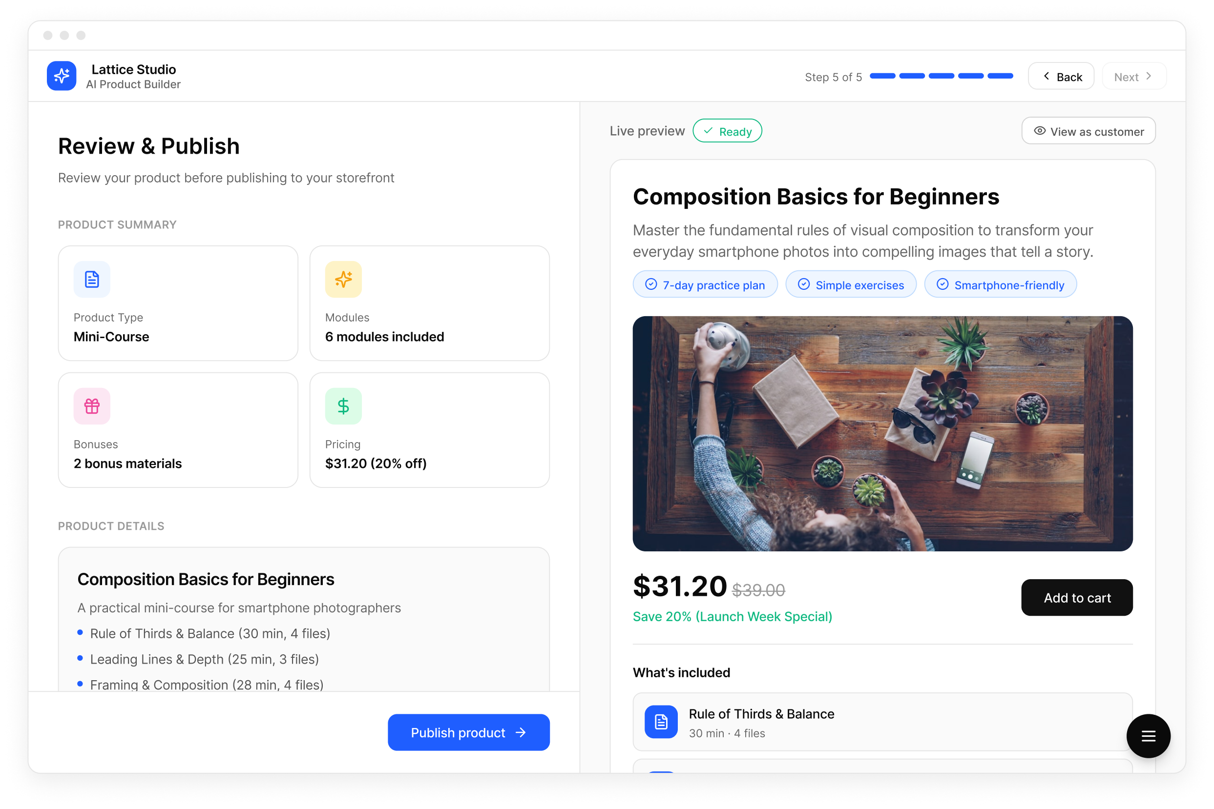 Lattice Studio — full product UI overview